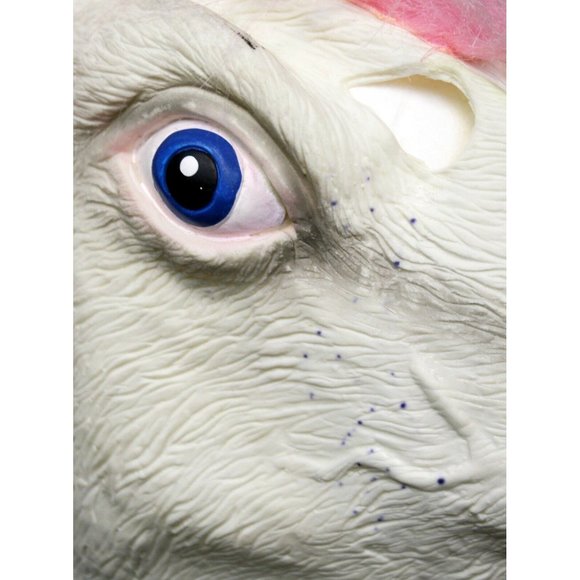 White Unicorn Horse Full Face Mask Cosplay Rubber Creepy Halloween Costume Pink - Picture 3 of 11